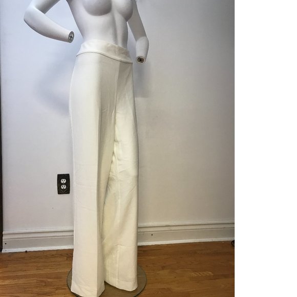 PLUS SIZE 14 Le Chateau High Waist Modern Fit Ivory off White Wide Leg Pants - Picture 1 of 7